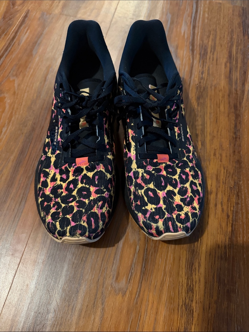 Brooks Women's Leopard Print Running Shoes in Black, Pink & Yellow